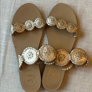 Jack Rogers Metallic Gold Slip-On Sandals